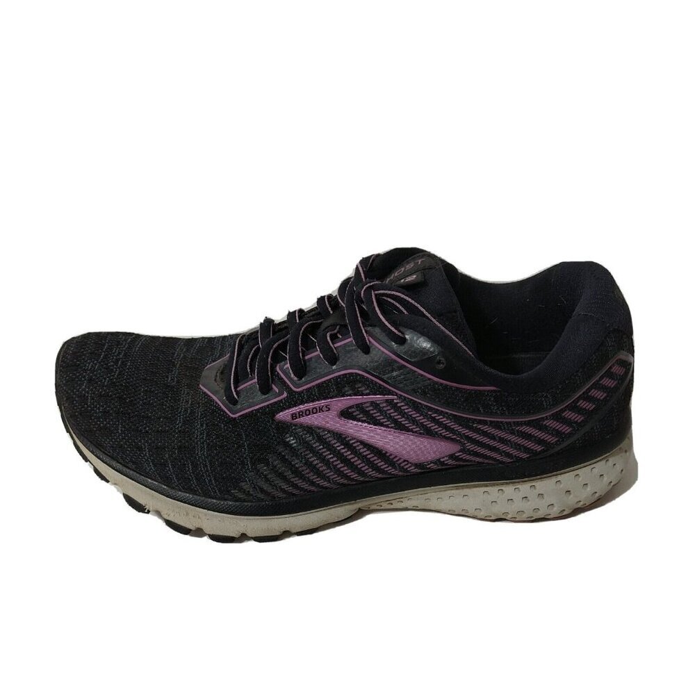 Brooks Ghost 12 Sneakers Running Shoes Women Size 8.5 Black Purple FLAW